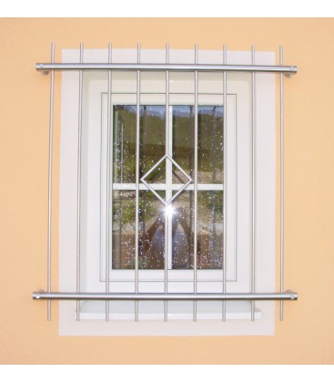 Fenstergitter Edelstahl mit Raute 800mm x 800mm